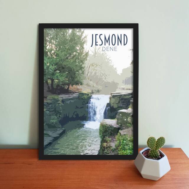 Jesmond Dene Poster - Retro Style Newcastle Travel Print - image 1