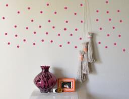 2'' Polka Dots Decals, 100 Stickers, Pink Wall Dots, Removable Wallpaper, Envelope Seal, Nursery Decor, Metallic Decal, Circle - thumbnail 1