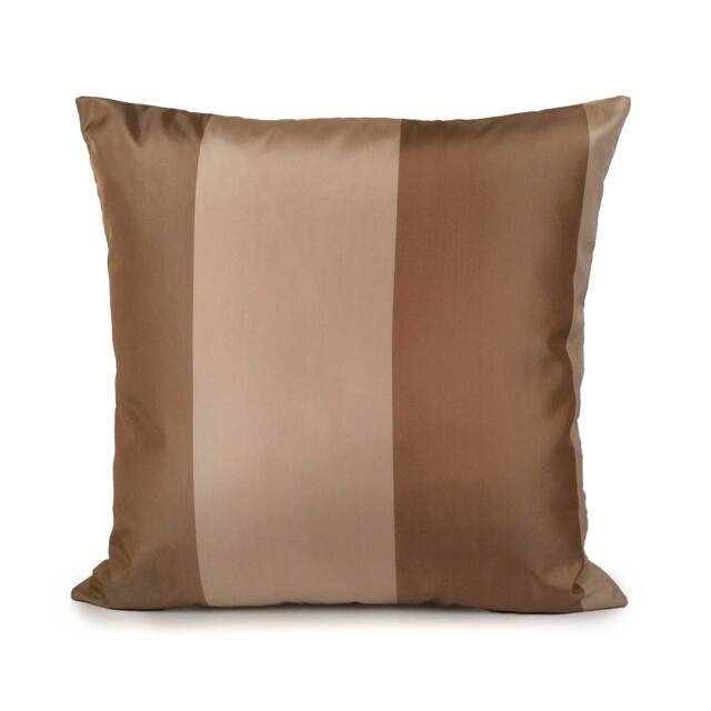 Light & Dark Tan Pillow, Striped Throw Pillow Cover, Decorative Cushion Accent Silk Blend, Home Decor - image 1