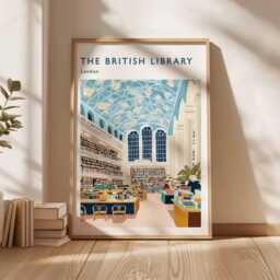 British Library Travel Poster London Landmark Wall Art - thumbnail 1