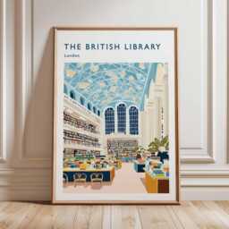 British Library Travel Poster London Landmark Wall Art - thumbnail 2