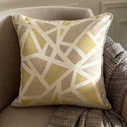 Abstract Pattern, Yellow Jacquard Art Silk, 24x24/26x26 Contemporary Euro Sham - Tangled Trellis - thumbnail 1