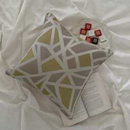Abstract Pattern, Yellow Jacquard Art Silk, 24x24/26x26 Contemporary Euro Sham - Tangled Trellis - thumbnail 3