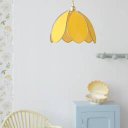 Simple Flower Pendant Light - Mimosa & Gold - thumbnail 3