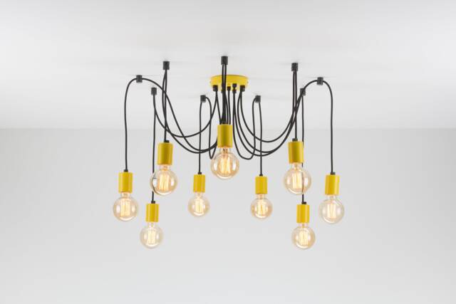 Elvin 9-Port Pendant Light Chandelier Yellow Ceiling Hanging Lamp Modern Industrial Farmhouse Lighting Fixture - image 1