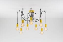 Elvin 9-Port Pendant Light Chandelier Yellow Ceiling Hanging Lamp Modern Industrial Farmhouse Lighting Fixture