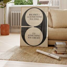 Balance Quote Poster, Self-Care Print, Minimal Mindful Wall Art, Work-Life Canvas, Peaceful Digital Retro Well-Being Decor - thumbnail 2