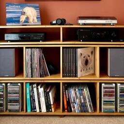 3 Tier Record Player Unit, Media Tv Stand, Vinyl Storage Unit - thumbnail 3