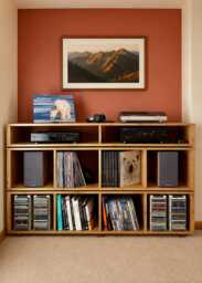 3 Tier Record Player Unit, Media Tv Stand, Vinyl Storage Unit - thumbnail 1
