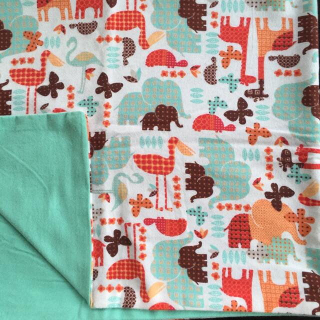 Aqua Animal Design Handmade Baby Blanket - image 1