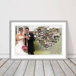 Wedding Photo Collage Canvas - Main Image With Supporting Pictures Custom Couple Wall Art Personalised Anniversary Gift - thumbnail 3