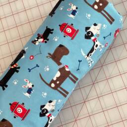 Blue Snuggle Blanket With Doggies & Fire Hydrants, Flannel For Baby Or Toddler - thumbnail 4