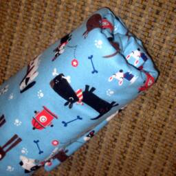 Blue Snuggle Blanket With Doggies & Fire Hydrants, Flannel For Baby Or Toddler - thumbnail 3