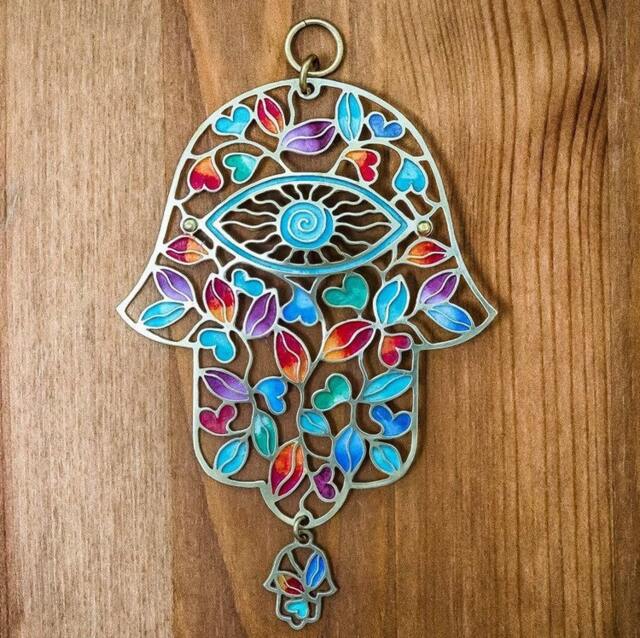 Colorful Hamsa Wall Art - Jewish Home Decor, Made in Israel - image 1