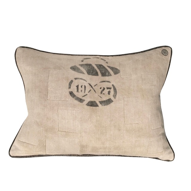 Antique German Grain Sack Pillow From 1927 - 23 X 17 - image 1