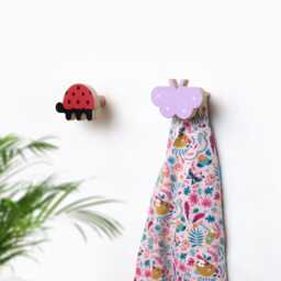 Pink Bird Nursery Wall Decor Hooks, Woodland Art For Or Children Playroom, Wooden Hooks Girls/Clothing Rack - thumbnail 4