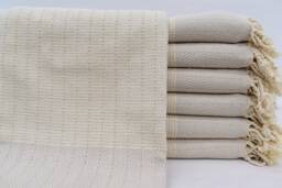 Beach Towel, Peshtemal High Quality Organic Turkish Towel Soft Gray Towels, Handmade Absorbent Code Iso-Nfs - thumbnail 1