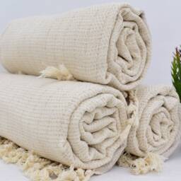 Beach Towel, Peshtemal High Quality Organic Turkish Towel Soft Gray Towels, Handmade Absorbent Code Iso-Nfs - thumbnail 3