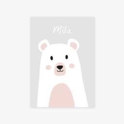 Personalized Bear Poster For Children's Room Decoration, Baby Teddy Wall Poster, Forest Animals, Shower Gift - thumbnail 2