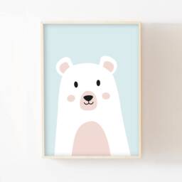 Personalized Bear Poster For Children's Room Decoration, Baby Teddy Wall Poster, Forest Animals, Shower Gift - thumbnail 3