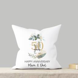 Personalised 50Th Anniversary Cushion, 50 Year Wedding Gift, Golden Ruby Keepsake - thumbnail 3
