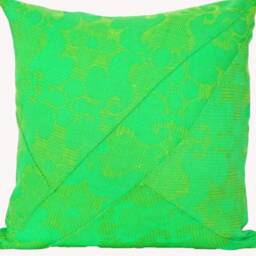 Mod Style Throw Pillow Case Green Fairy, Green Jacquard Retro Cushion Cover, Mid-Century Vintage Fabric, Pop Art Modernist Industrial Design - thumbnail 3