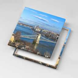 Bridge in Budapest Canvas, Wall Art Picture, Blue Decoration, Travel Canvas - thumbnail 1