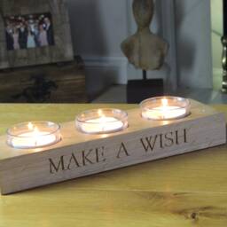 Oak Tea Light Candle Holders - thumbnail 2