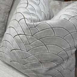 Decorative Cushion Cover, Art Deco Design Pillow Sofa Bed Silver Double Sided - Designer Velvet Fabric - thumbnail 2