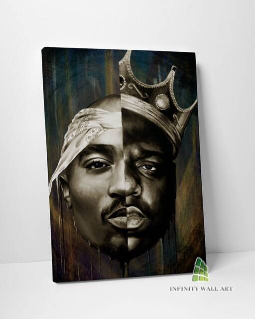 Biggie & Tupac Canvas Print Wall Art Decor Picture Music Ready To Hang -C525 - image 1