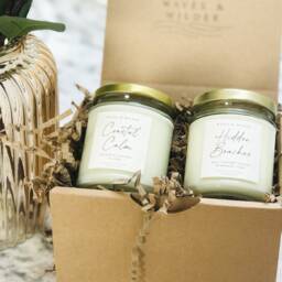 Candle Duo Gift Box. Handcrafted Soy Wax Candles. Thank You Teacher Gift. Made in Cornwall - thumbnail 2