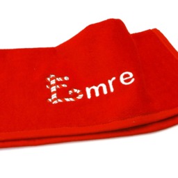 Personalized Kids Terry Cotton Towel Embroidered Candy Cane Monogram - thumbnail 2