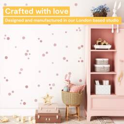 Dusty Rose Polka Dot Fabric Wall Decals - Peel & Stick Nursery Decor - thumbnail 2