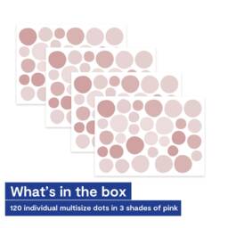 Dusty Rose Polka Dot Fabric Wall Decals - Peel & Stick Nursery Decor - thumbnail 4
