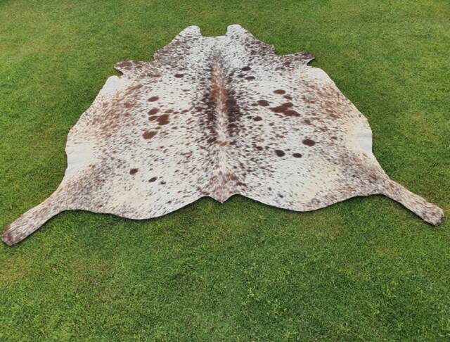 Unique Speckled Brown Cowhide Rug, Spotted Real Cow Skin Large Brindle Area Rug For Living Room, Bedroom Aesthetic Upholstery - image 1