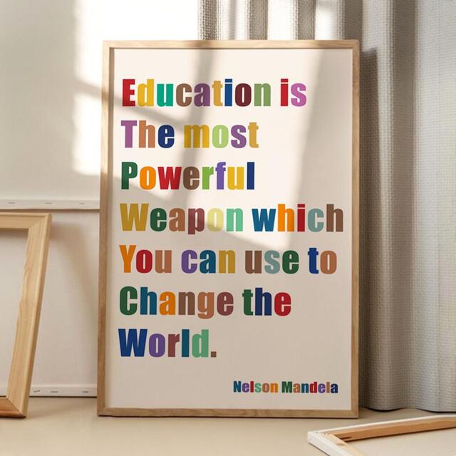 Inspirational Education Quote Art Canvas Poster, School Wall Art, Typography Aesthetic Decor, Retro Home Printed Gift - image 1