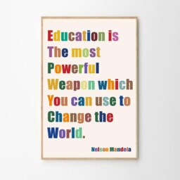 Inspirational Education Quote Art Canvas Poster, School Wall Art, Typography Aesthetic Decor, Retro Home Printed Gift - thumbnail 2