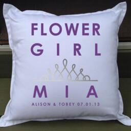 Personalised Flower Girl Pillow, Gorgeous Gift For Asking Your Bridal Party. You Choose The Colour Scheme - thumbnail 2