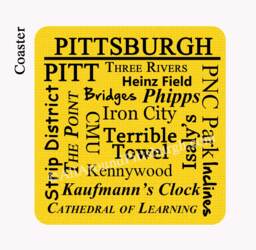 Pittsburgh Landmark Coaster Bridges, Cathedral, Terrible Towel - thumbnail 1