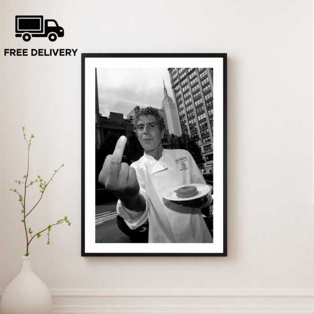 Vintage Anthony Bourdain Print, Kitchen Chef Poster, Fine Art Photography Wall Art, Museum Quality Classic Black & White Print - image 1