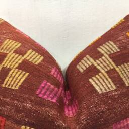 Vintage Turkish Kilim Pillow Cover, Handwoven Accent Cushion - 16x24 - thumbnail 2