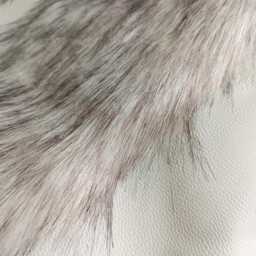 Faux Fur & Leather Pillow Cover Golden Island Fox, Cream - Luxury Throw Cushion - thumbnail 2