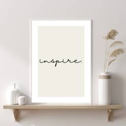 Inspire Print - Poster Wall Art Home Decor Typography Quote Inspirational Quotes Beige - thumbnail 2