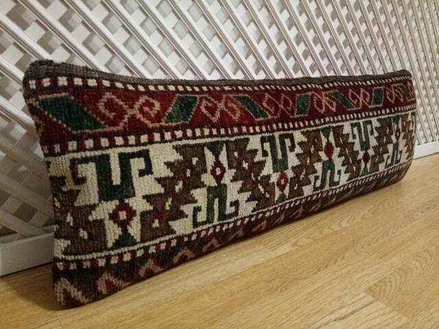 Carpet Lumbar Pillow Long 12x36 Inches Decorative Cover Cushion Boho - image 1
