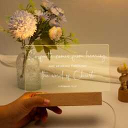 Personalized Bible Verse Led Light, Custom Favorite Gift, Christian Home Decor With Scripture, Based Religious Gift - thumbnail 2