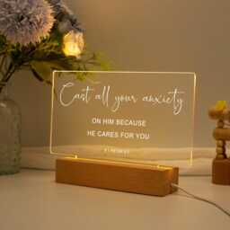 Personalized Bible Verse Led Light, Custom Favorite Gift, Christian Home Decor With Scripture, Based Religious Gift - thumbnail 3