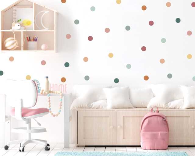 Boho Polka Dot Wall Stickers Earthy Nursery & Playroom Decor - image 1