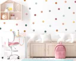 Boho Polka Dot Wall Stickers Earthy Nursery & Playroom Decor