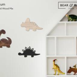Dinosaur Wall Decor Home - Nursery - Kids Jurassic Baby Children Play Room Nature Wood - thumbnail 3