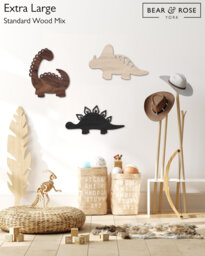Dinosaur Wall Decor Home - Nursery - Kids Jurassic Baby Children Play Room Nature Wood